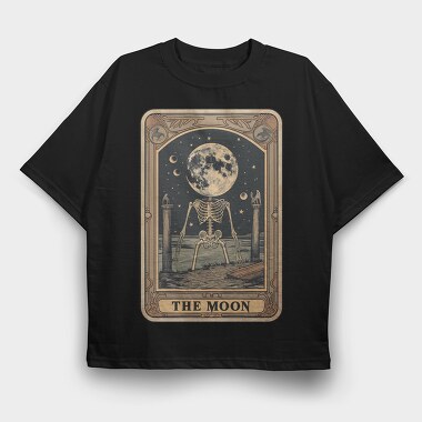 Vintage Moon Skeleton, Tricou Oversize Barbati (Unisex)