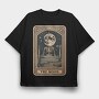 Vintage Moon Skeleton, Tricou Oversize Barbati (Unisex)
