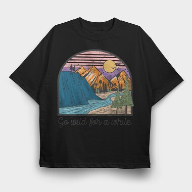 Vintage Mountain Adventure, Tricou Oversize Barbati (Unisex)