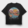 Vintage Mountain Escape, Tricou Oversize Barbati (Unisex)
