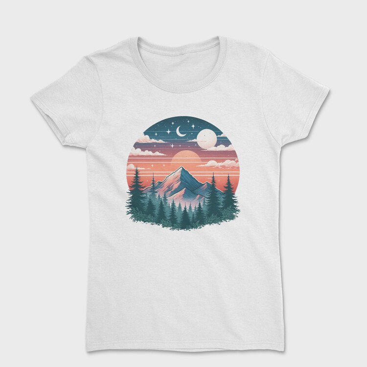 Vintage Mountain Night, Tricou Femei
