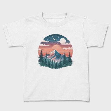 Vintage Mountain Night, Tricou Copii