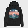 Vintage Mountain Night, Hanorac Oversize Barbati (Unisex)