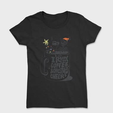 Coffee Christmas Skeleton Anti Santa Addicted, Tricou Femei