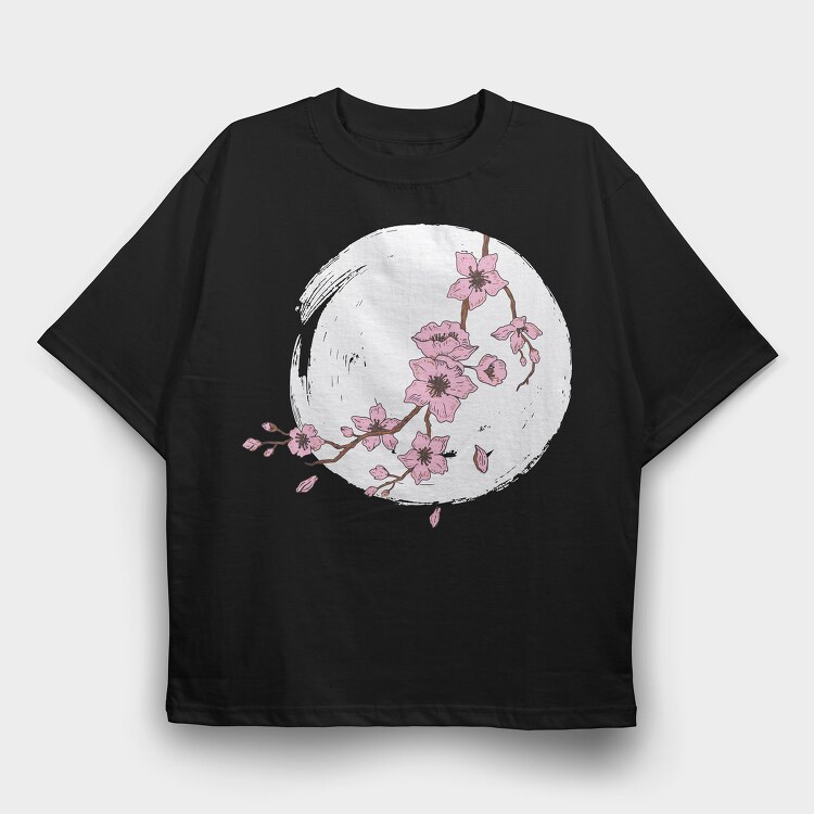 Cherry Blossom Moon, Tricou Oversize Barbati (Unisex)