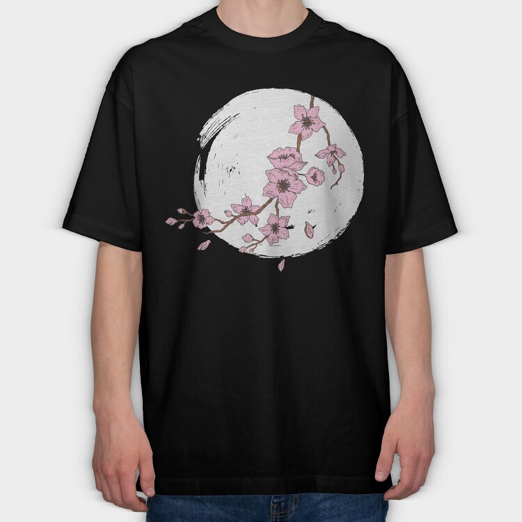 Cherry Blossom Moon, Tricou Oversize Barbati (Unisex)