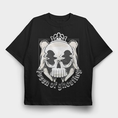 Hands With Skull Queen Of Ghosting Anti Valentines, Tricou Oversize Barbati (Unisex)