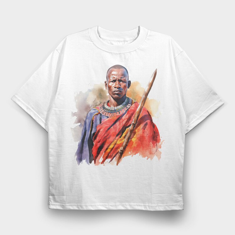 Maasai Warrior Masai, Tricou Oversize Barbati (Unisex)