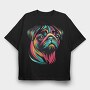 Pop Art Pug Dog, Tricou Oversize Barbati (Unisex)