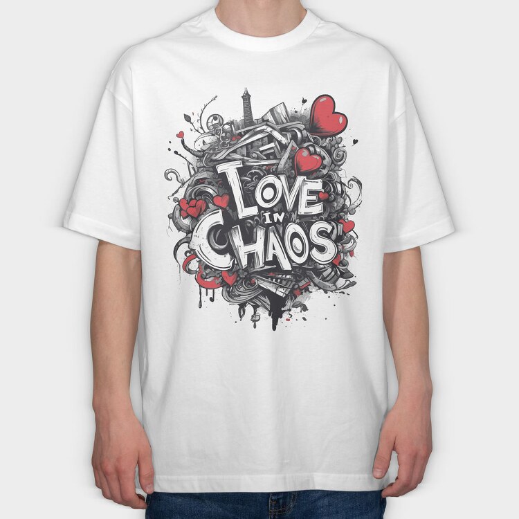 Love Chaos, Tricou Oversize Barbati (Unisex)