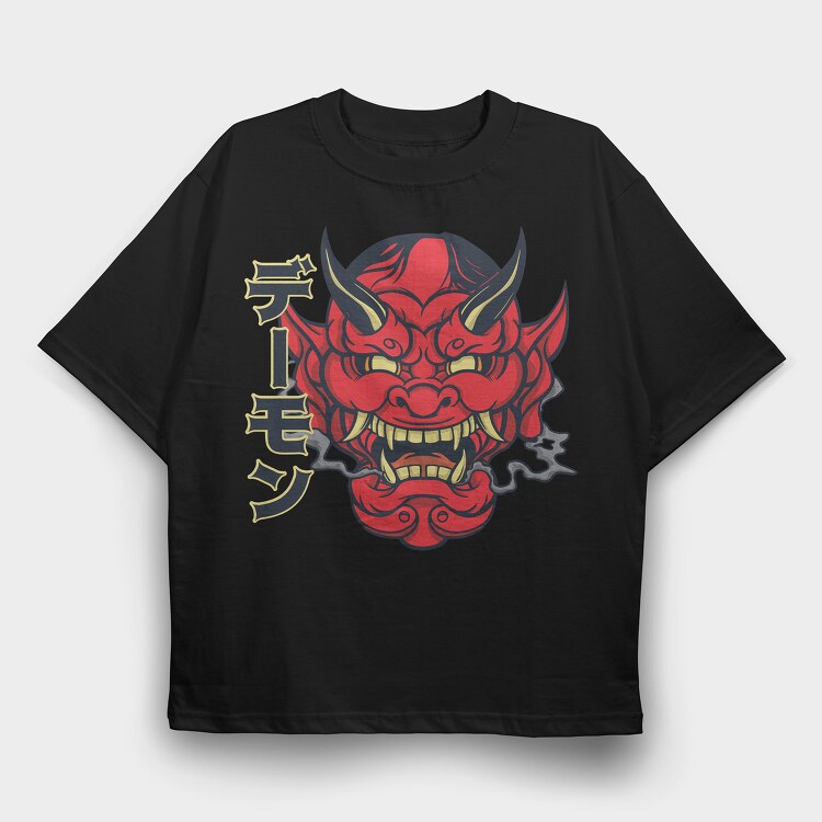 Hannya Mask, Tricou Oversize Barbati (Unisex)