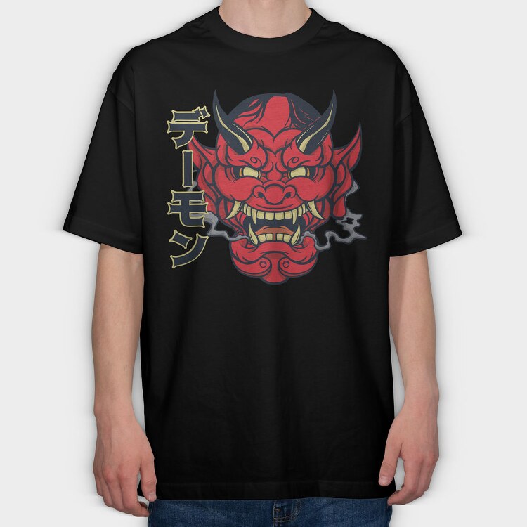 Hannya Mask, Tricou Oversize Barbati (Unisex)