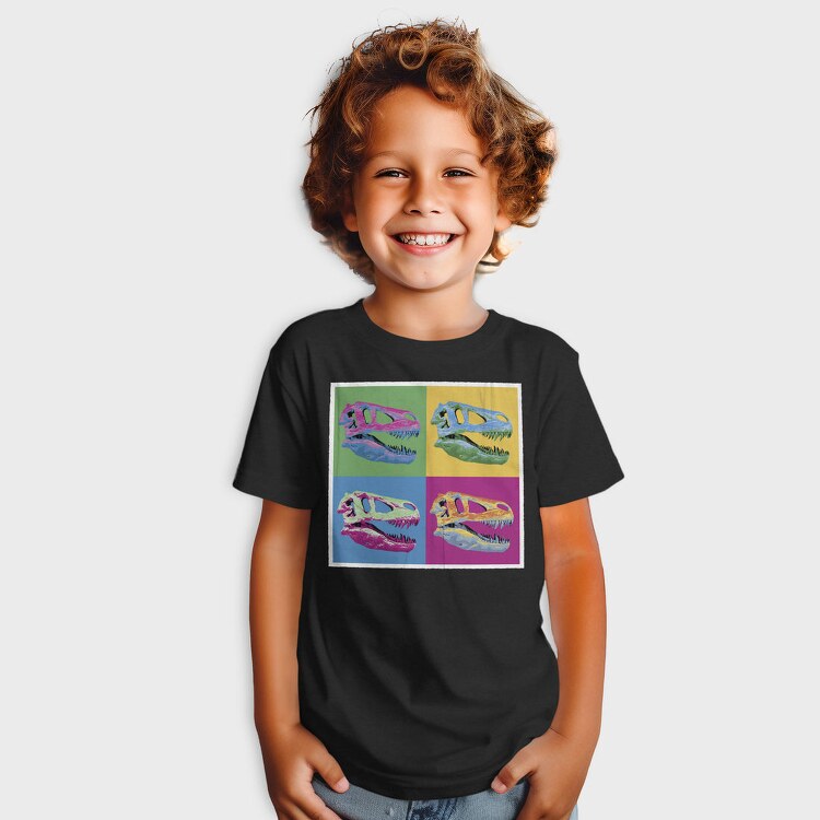 Pop Art T Rex Skull Tote, Tricou Copii