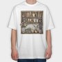 Vintage Books Flowers, Tricou Oversize Barbati (Unisex)