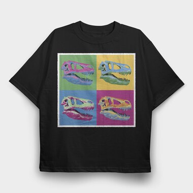 Pop Art T Rex Skull Tote, Tricou Oversize Barbati (Unisex)