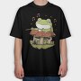 Frog Playing Drums Mushroom, Tricou Oversize Barbati (Unisex)