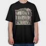 Vintage Bookshelf, Tricou Oversize Barbati (Unisex)