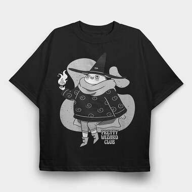 Happy Cartoon Wizard Pretty Club, Tricou Oversize Barbati (Unisex)