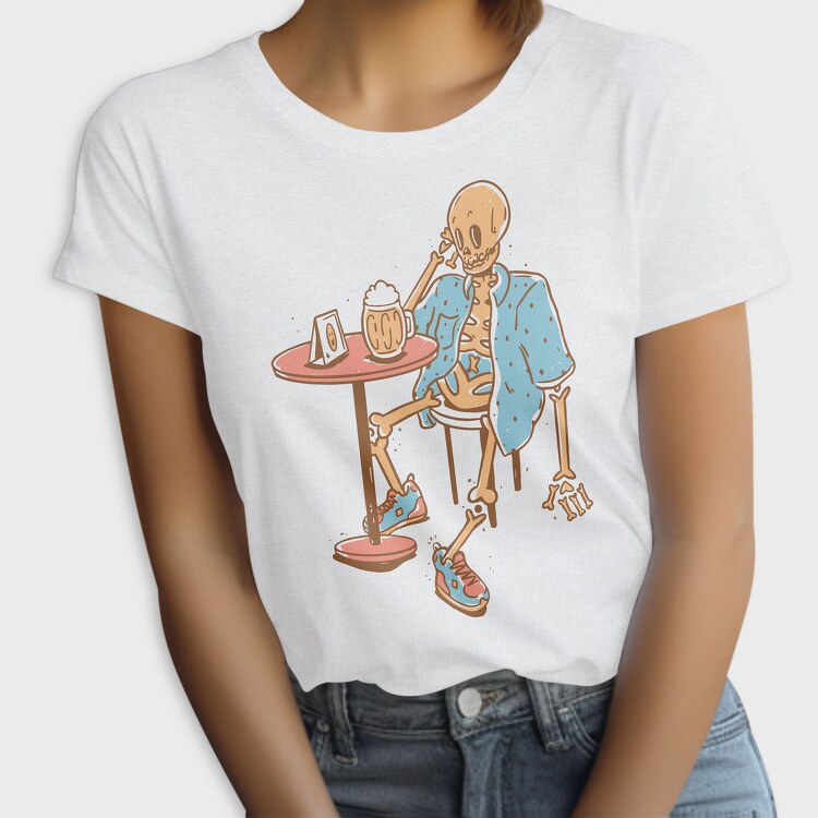 Beer Skeleton Bar Skull, Tricou Femei