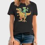Frog Riding A T Rex Dino Trex, Tricou Barbati (Unisex)