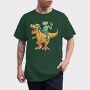 Frog Riding A T Rex Dino Trex, Tricou Barbati (Unisex)