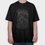 Skeleton Mexican Character Hand Drawn Jefa, Tricou Oversize Barbati (Unisex)