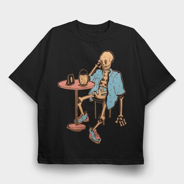 Beer Skeleton Bar Skull, Tricou Oversize Barbati (Unisex)