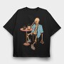 Beer Skeleton Bar Skull, Tricou Oversize Barbati (Unisex)