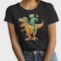 Frog Riding A T Rex Dino Trex, Tricou Femei