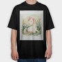 Unicorn Sleeping In Flowers, Tricou Oversize Barbati (Unisex)