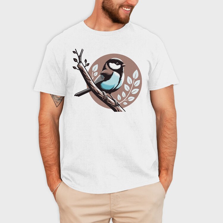 Chickadee Branch Circle, Tricou Barbati (Unisex)