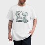 Happy Fisherman And Fish Cartoon, Tricou Barbati (Unisex)