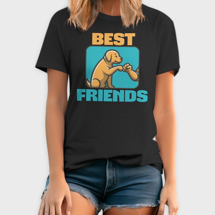 Dog Human Friendship Best Friends, Tricou Barbati (Unisex)