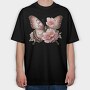 Vintage Butterfly Flowers, Tricou Oversize Barbati (Unisex)