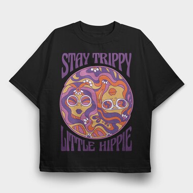Happy Hippie Girls 60 S Stay Trippy, Tricou Oversize Barbati (Unisex)