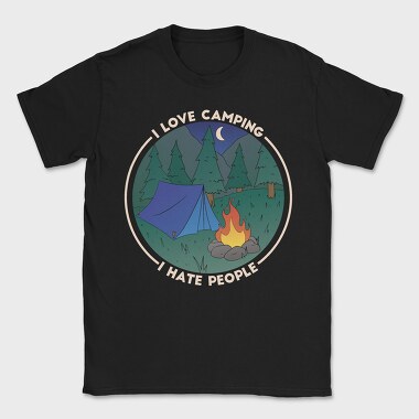 Love Camping Hate People, Tricou Barbati (Unisex)