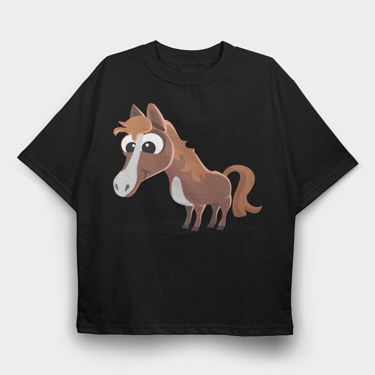 Happy Horse Stroll, Tricou Oversize Barbati (Unisex)