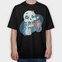 Skeleton Reaper Drinking Grim Coffee, Tricou Oversize Barbati (Unisex)