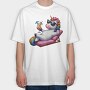 Unicorn Sunglasses Cocktail, Tricou Oversize Barbati (Unisex)