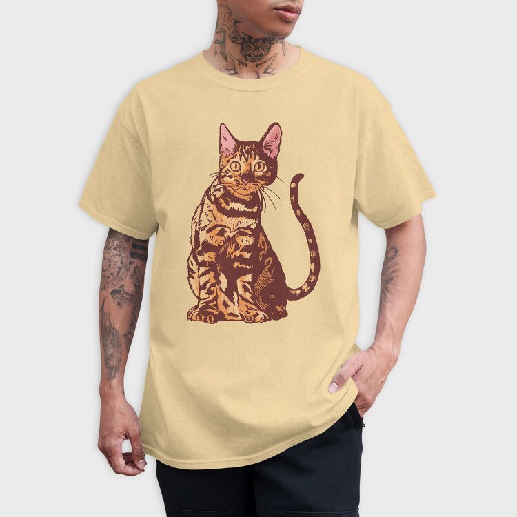 Bengal Cat Realistic, Tricou Barbati (Unisex)