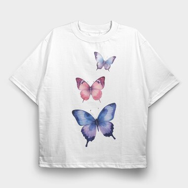 Colorful Watercolor Butterflies, Tricou Oversize Barbati (Unisex)