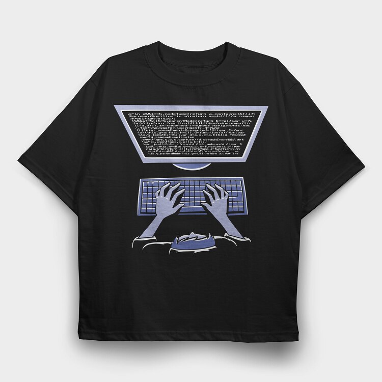 Computer Programming Coder, Tricou Oversize Barbati (Unisex)