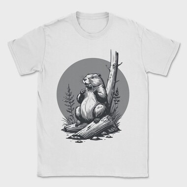 Contemplative Beaver, Tricou Barbati (Unisex)