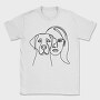 Continuous Line Dog And Woman Coninous, Tricou Barbati (Unisex)