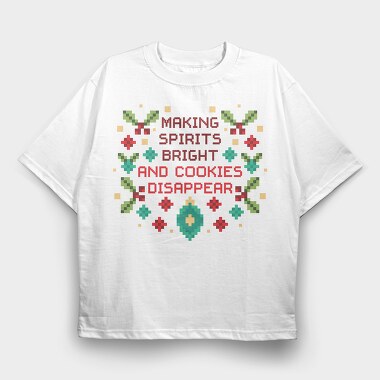 Cookies Festive Christmas Disappear, Tricou Oversize Barbati (Unisex)
