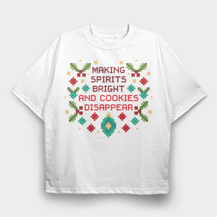 Cookies Festive Christmas Disappear, Tricou Oversize Barbati (Unisex)