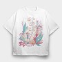 Cute Fairy With Flowers And Plants Fairycore, Tricou Oversize Barbati (Unisex)