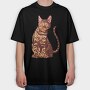 Bengal Cat Realistic, Tricou Oversize Barbati (Unisex)