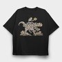 Skeleton Riding Mummy Dinosaur T Rex, Tricou Oversize Barbati (Unisex)