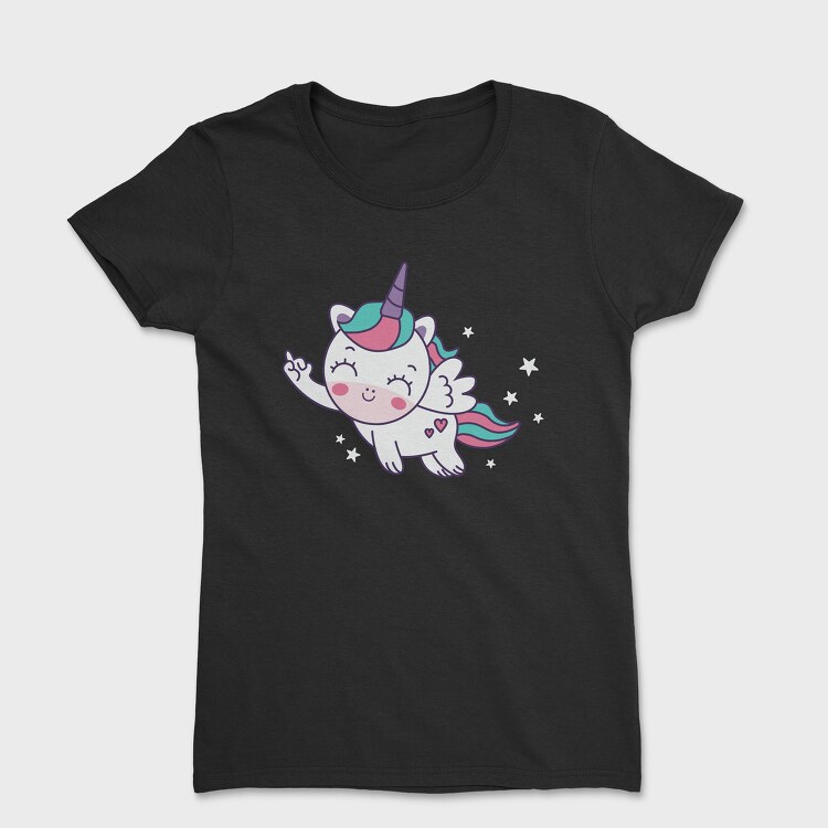 Cute Flying Unicorn, Tricou Femei